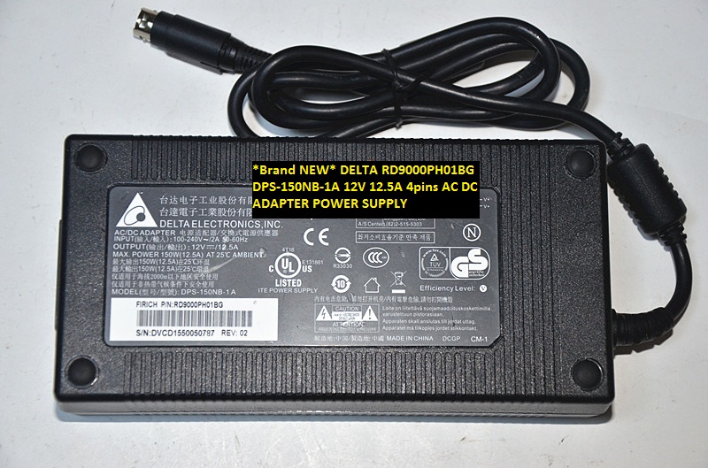 *Brand NEW* RD9000PH01BG DELTA DPS-150NB-1A 12V 12.5A 4pins AC DC ADAPTER POWER SUPPLY